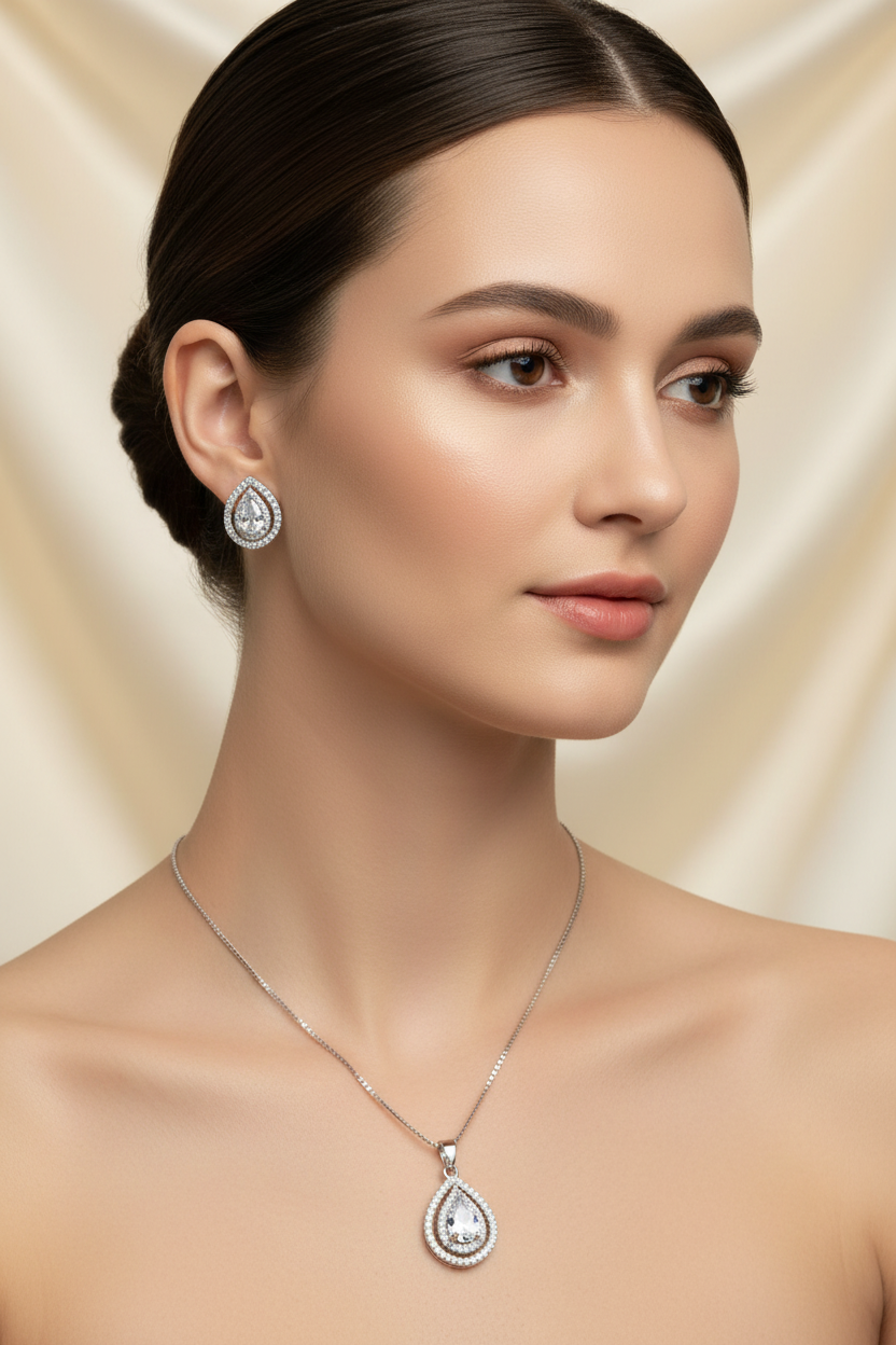 Women's Luxury Crystal Jewelry Set with Ring
